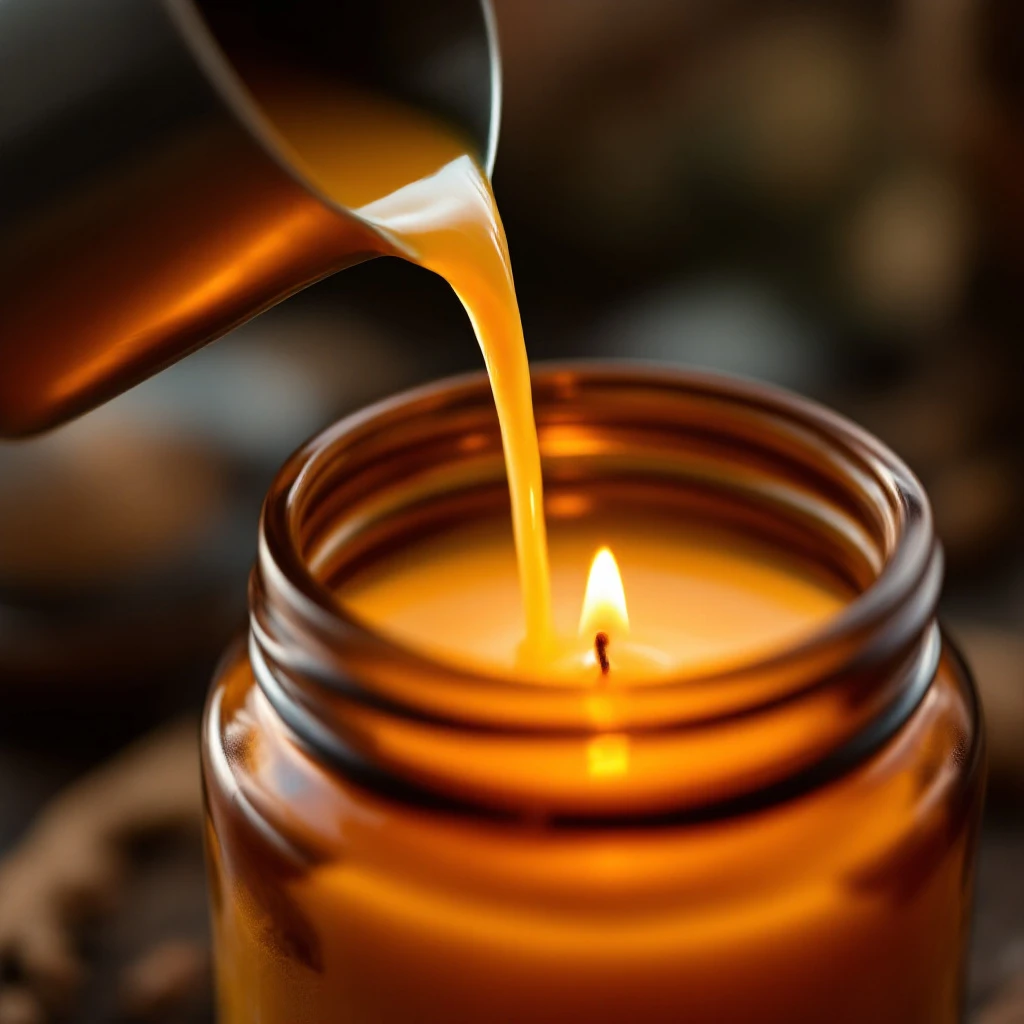 Pouring wax closeup